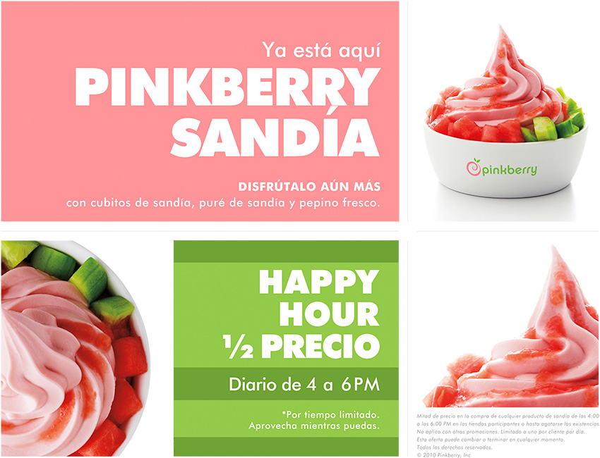 Publicidad en tiendas Pinkberry